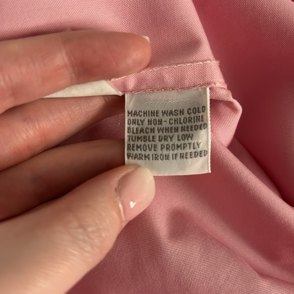 Foxcroft Women's Size 8 Button Down Collared Pink 3/4 Length Sleeves Paityn - Picture 6 of 6